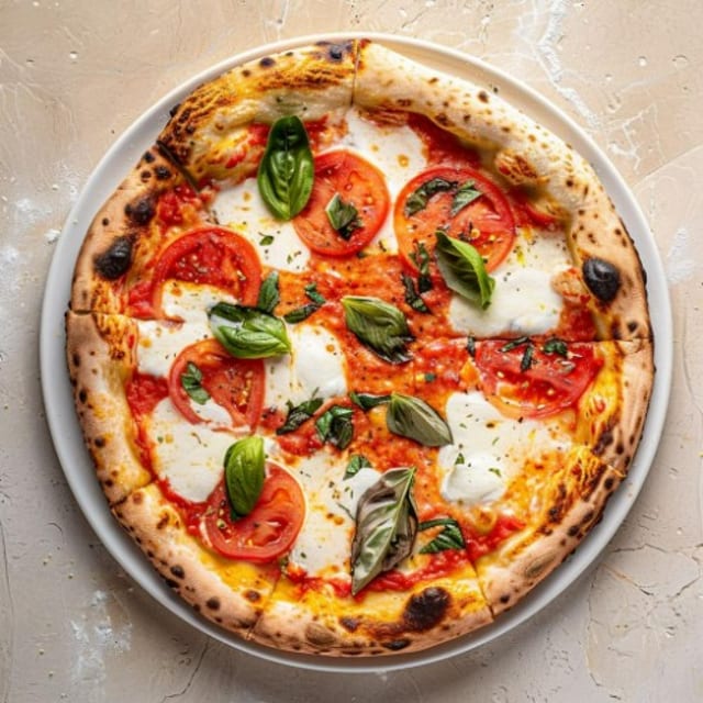 (12") Wood-Fired Margherita Pizza.